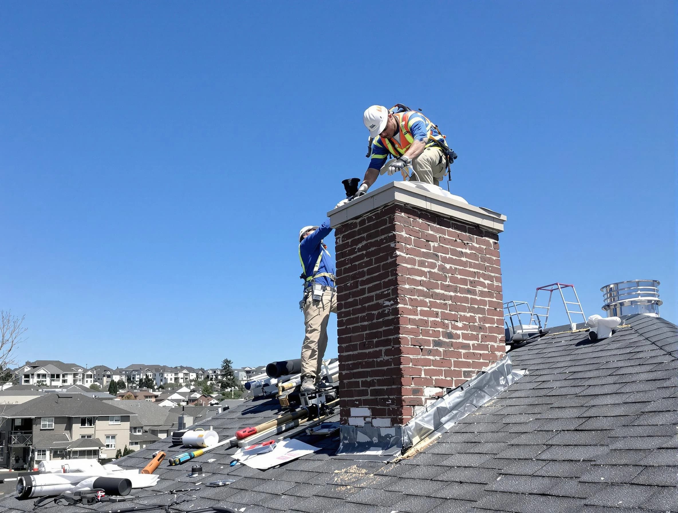 Marshall Chimney Sweep repairing a chimney crown in Marshall, PA