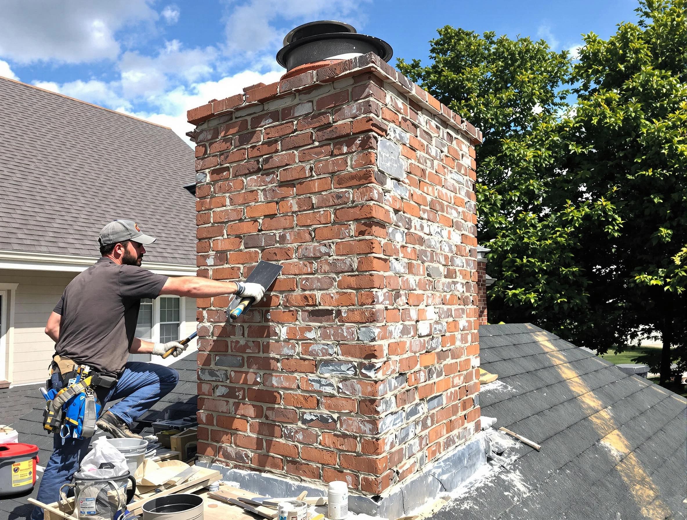 Completed chimney rebuild by Marshall Chimney Sweep in Marshall, PA