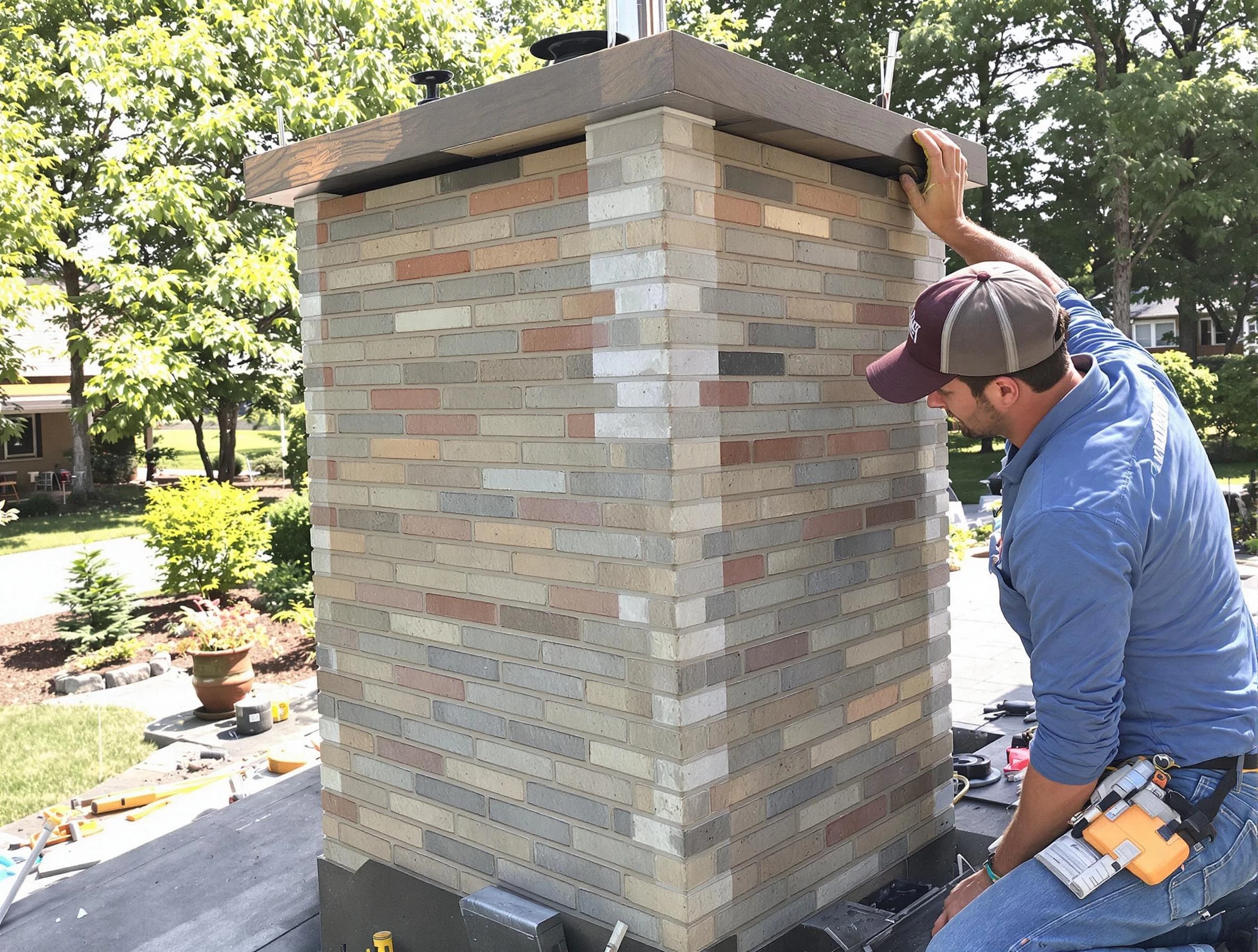 Marshall Chimney Sweep completing a modern chimney remodel in Marshall, PA