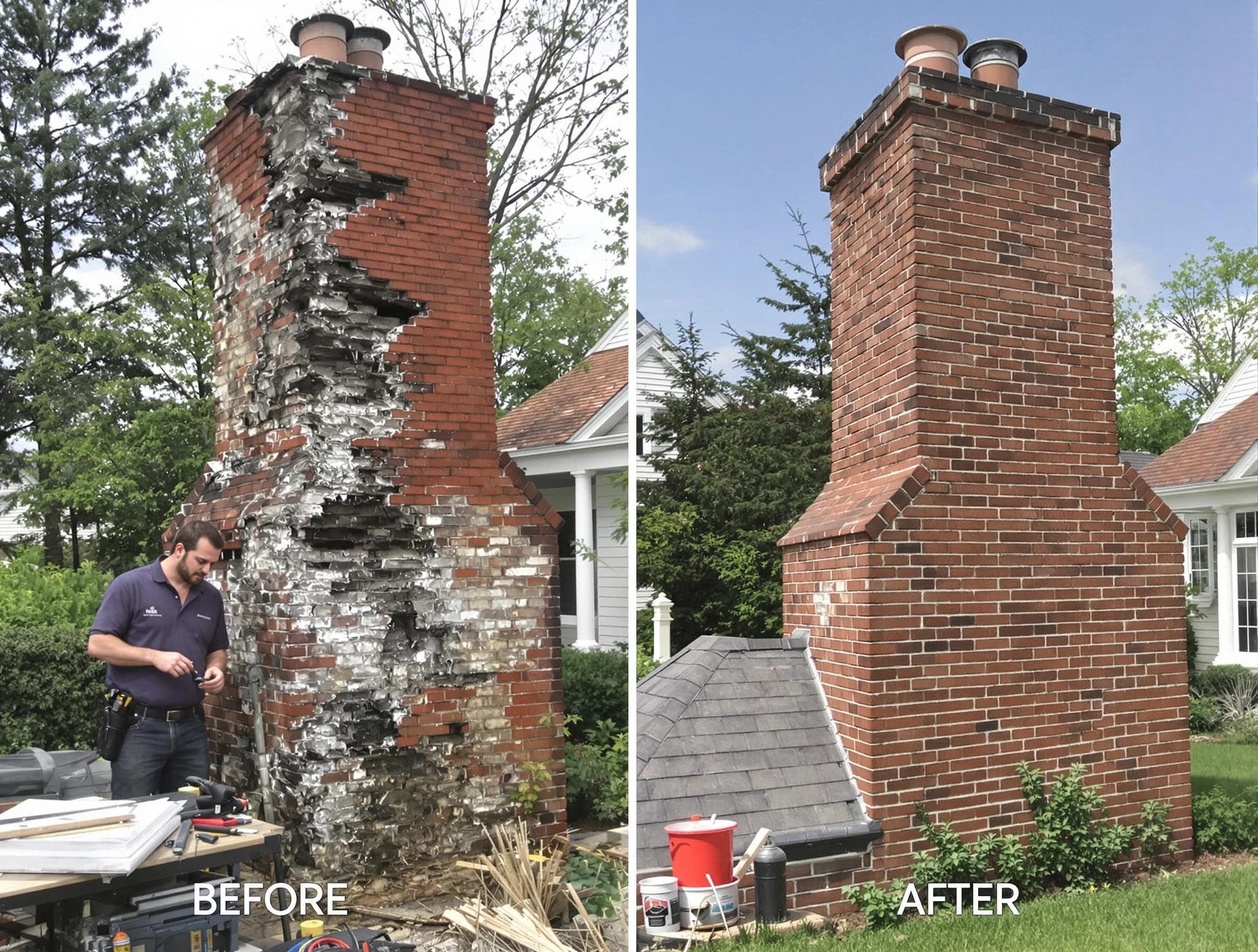 Marshall Chimney Sweep performing a full chimney restoration in Marshall, PA