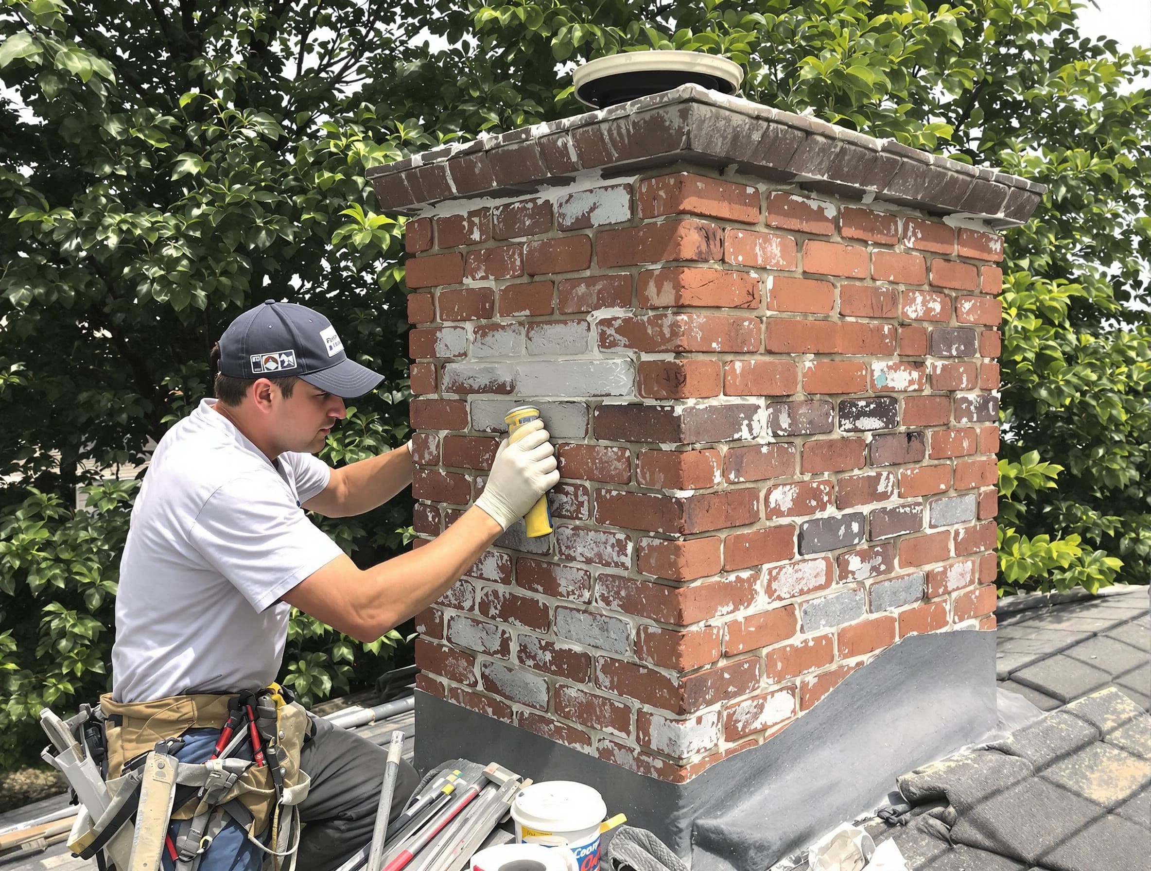 Marshall Chimney Sweep restoring an aging chimney in Marshall, PA