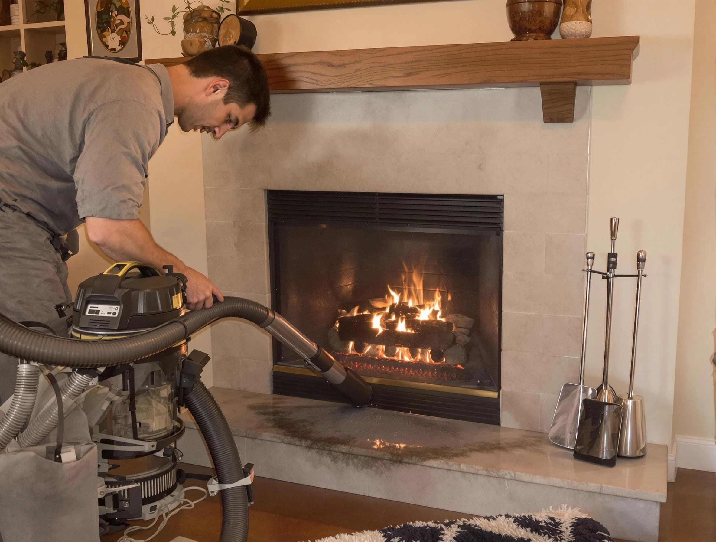 Routine fireplace upkeep by Marshall Chimney Sweep in Marshall, PA