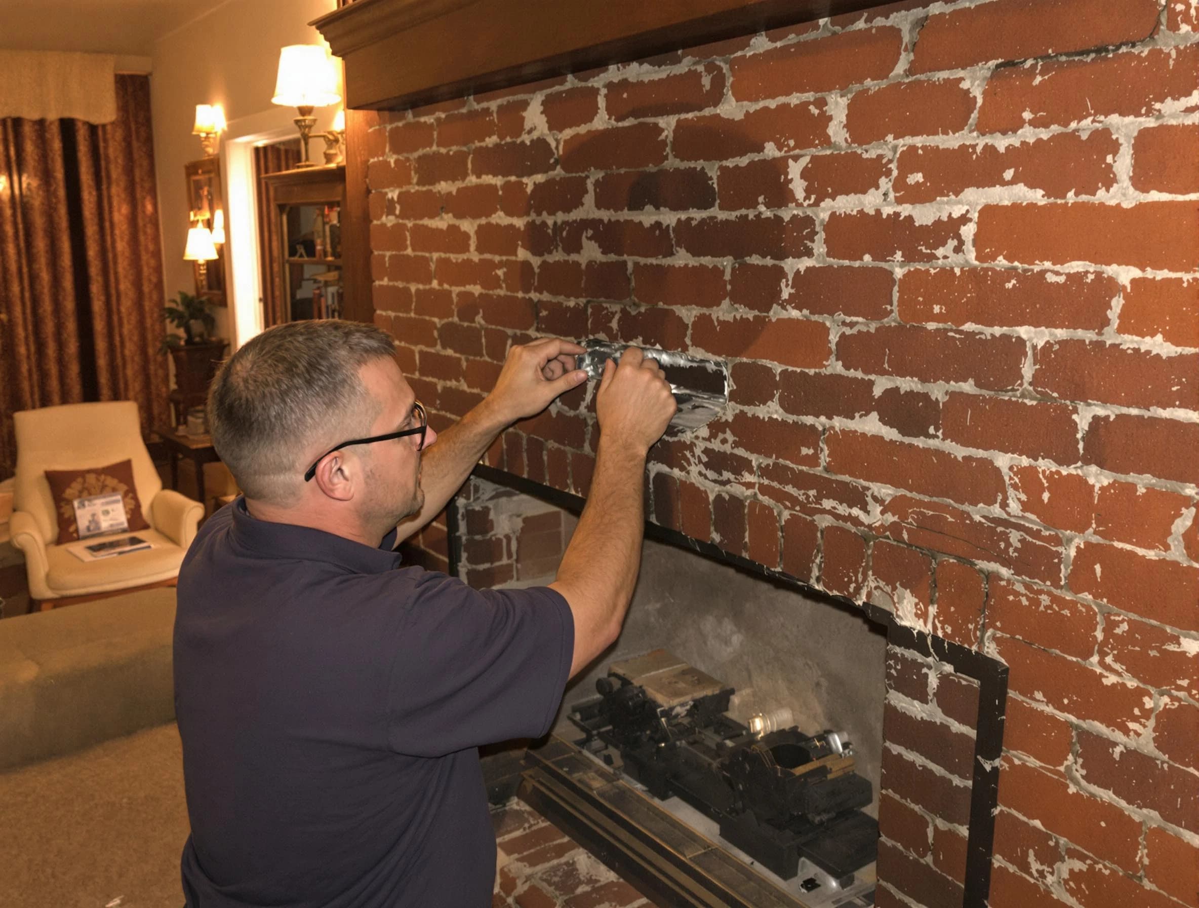Marshall Chimney Sweep expert fixing a fireplace in Marshall, PA