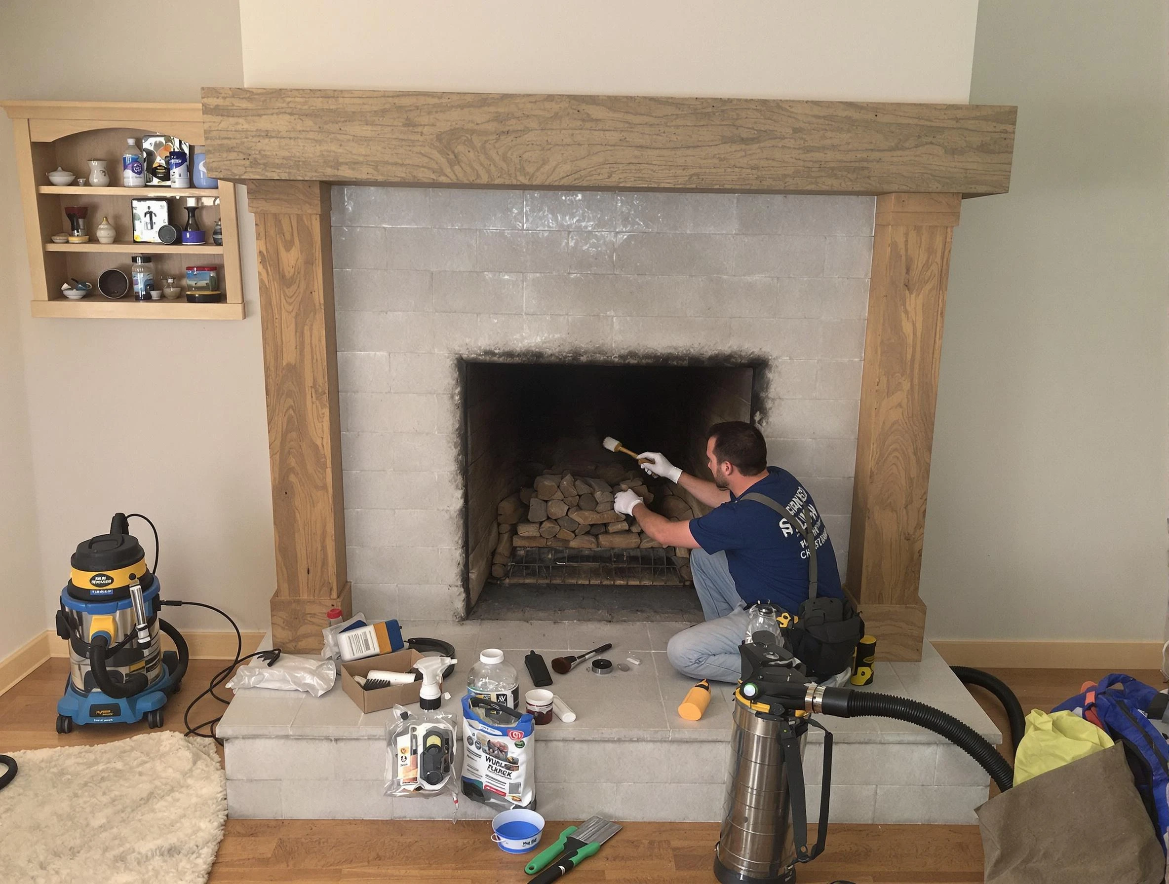 Detailed creosote removal process by Marshall Chimney Sweep in Marshall, PA