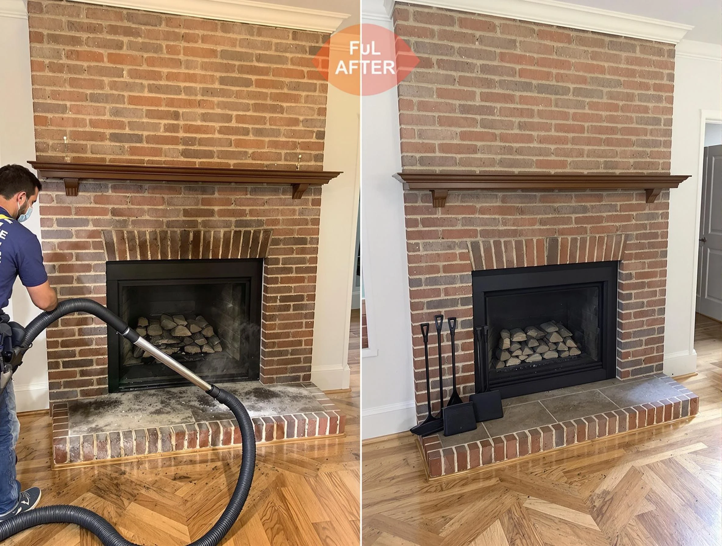 Marshall Chimney Sweep carefully sanitizing a fireplace in Marshall, PA