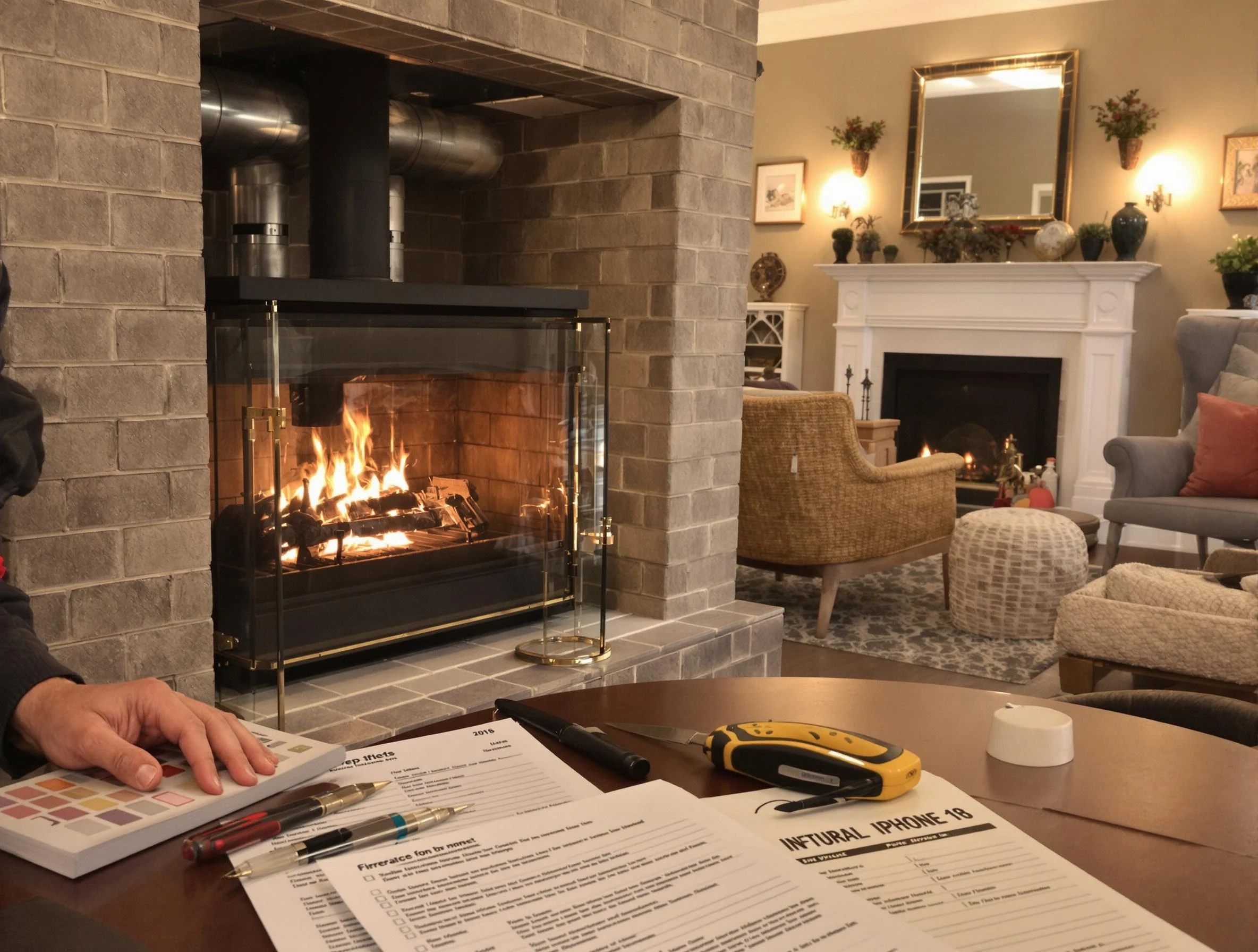 Marshall Chimney Sweep verifying fireplace safety measures in Marshall, PA